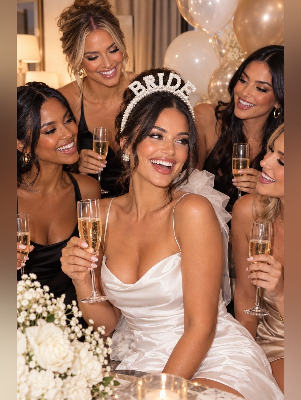 Piper K White Pearl BRIDE Headband